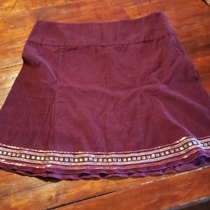 American Eagle Outfitters Purple A-Line Skirt with Embellished Hem